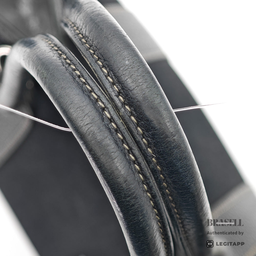 HERMES Garden File PM Toile Canvas Black Shoulder Bag 【ImportFeeFREE】