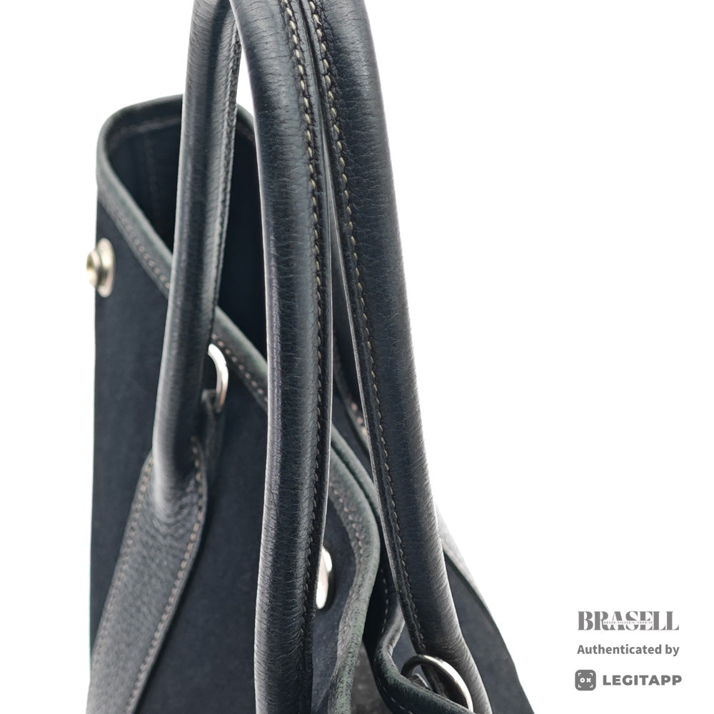 HERMES Garden File PM Toile Canvas Black Shoulder Bag 【ImportFeeFREE】