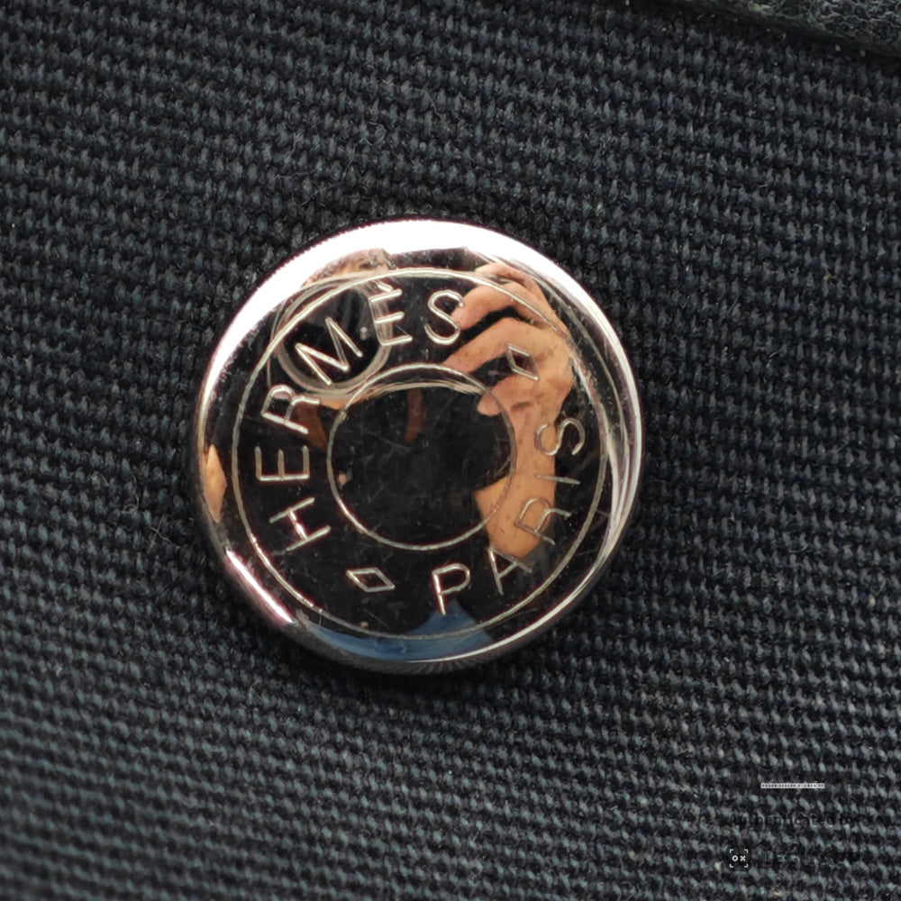 HERMES Garden File PM Toile Canvas Black Shoulder Bag 【ImportFeeFREE】
