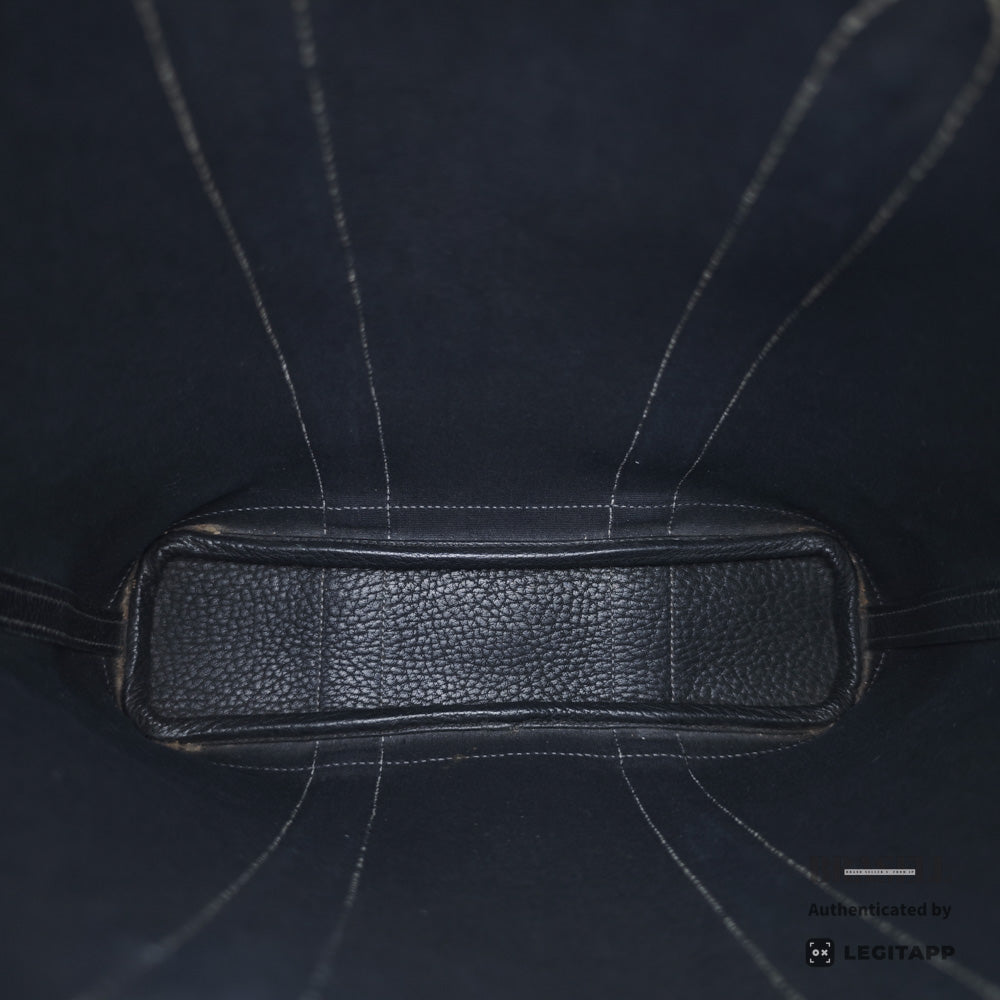 HERMES Garden File PM Toile Canvas Black Shoulder Bag 【ImportFeeFREE】