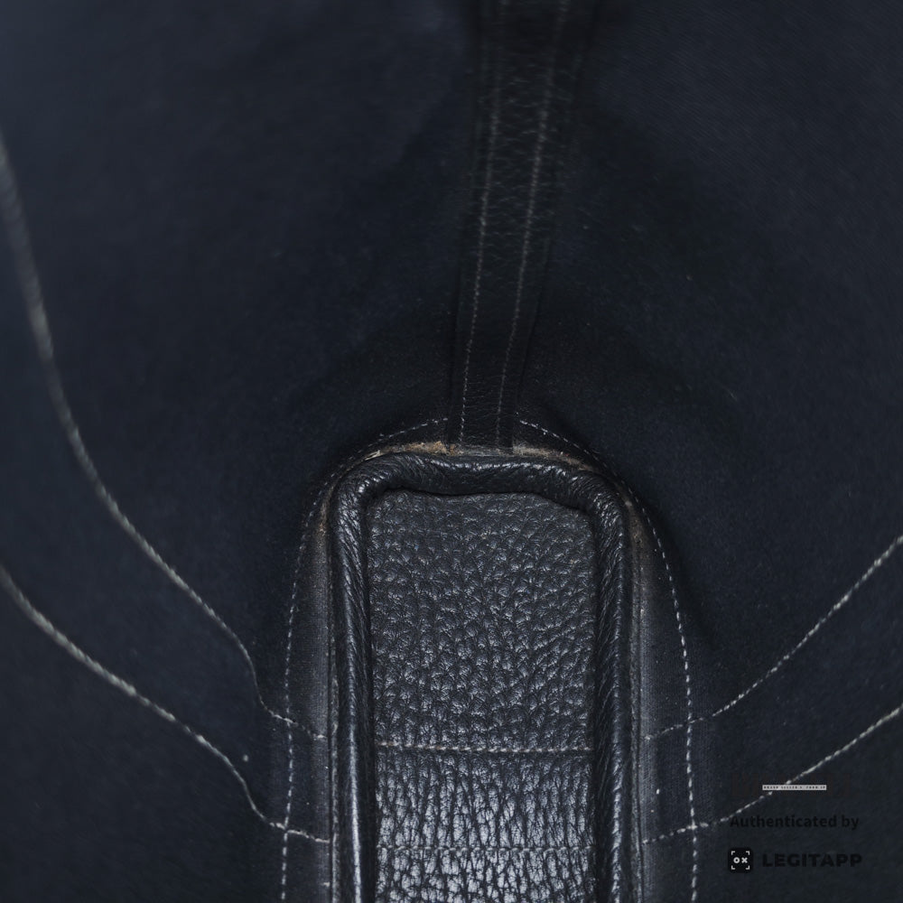 HERMES Garden File PM Toile Canvas Black Shoulder Bag 【ImportFeeFREE】