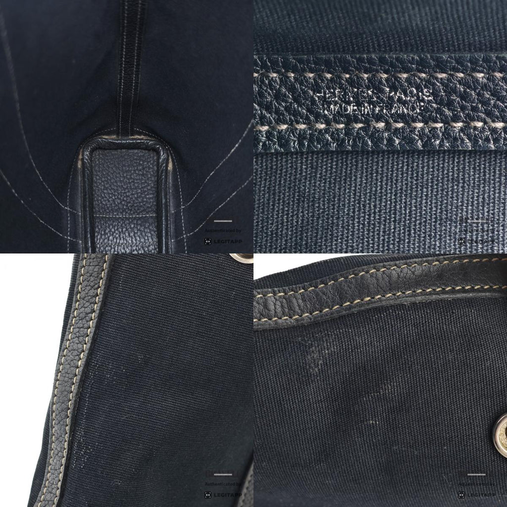 HERMES Garden File PM Toile Canvas Black Shoulder Bag 【ImportFeeFREE】