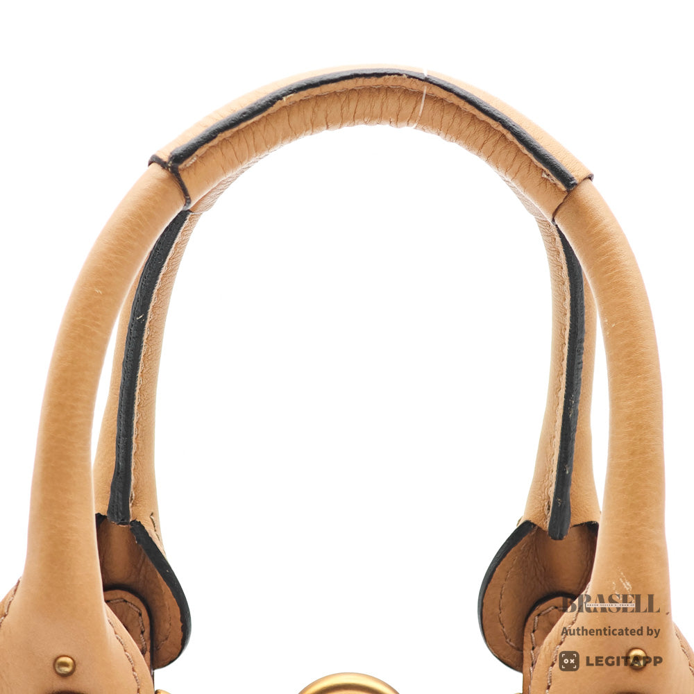 Chloé Mini Paddington Beige Leather Handbag Hardware【ImportFeeFREE】