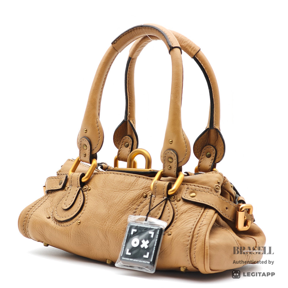 Chloé Mini Paddington Beige Leather Handbag Hardware【ImportFeeFREE】