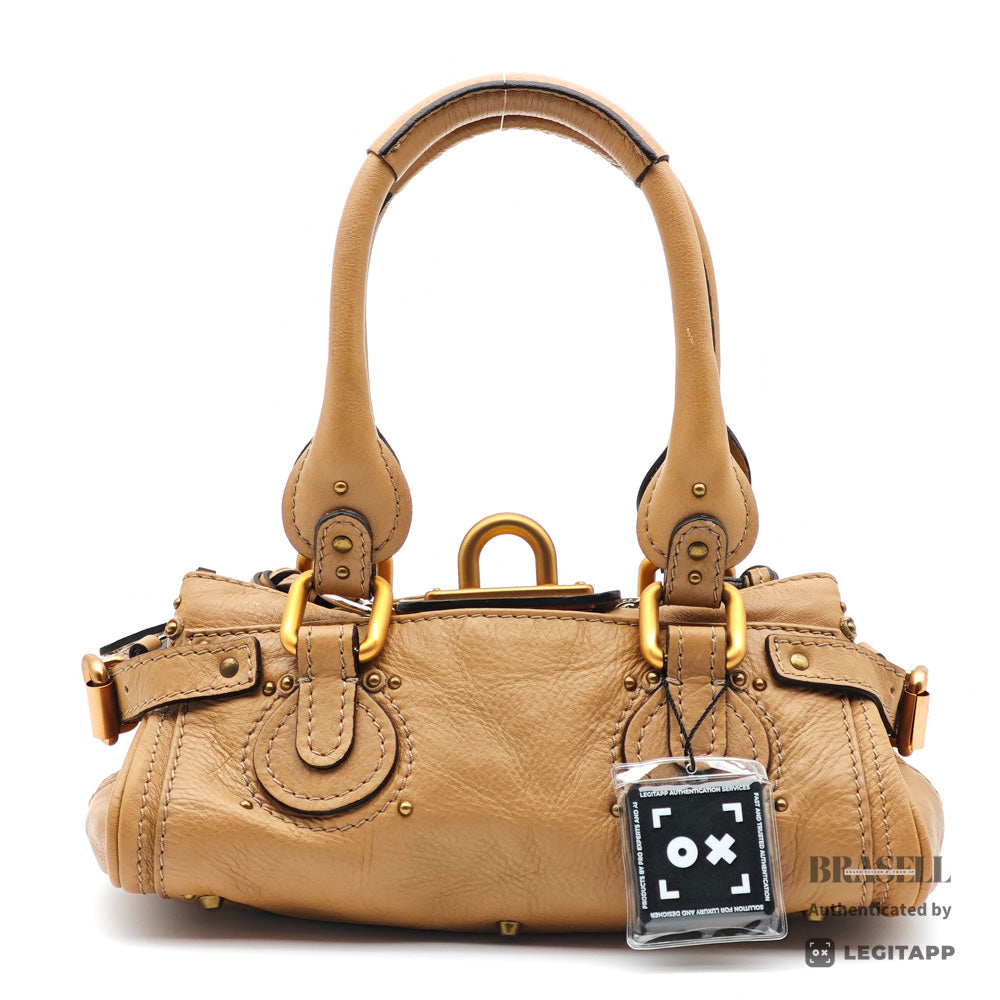 Chloé Mini Paddington Beige Leather Handbag Hardware【ImportFeeFREE】