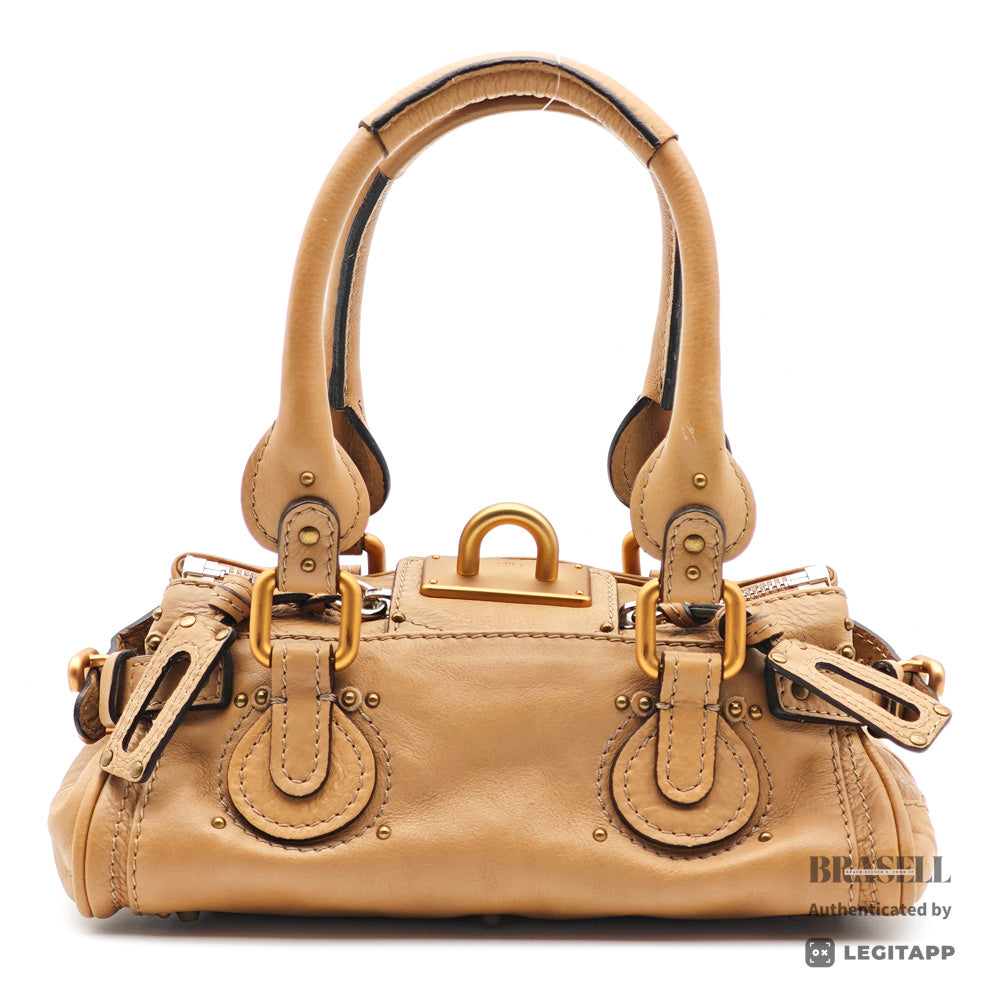 Chloé Mini Paddington Beige Leather Handbag Hardware【ImportFeeFREE】