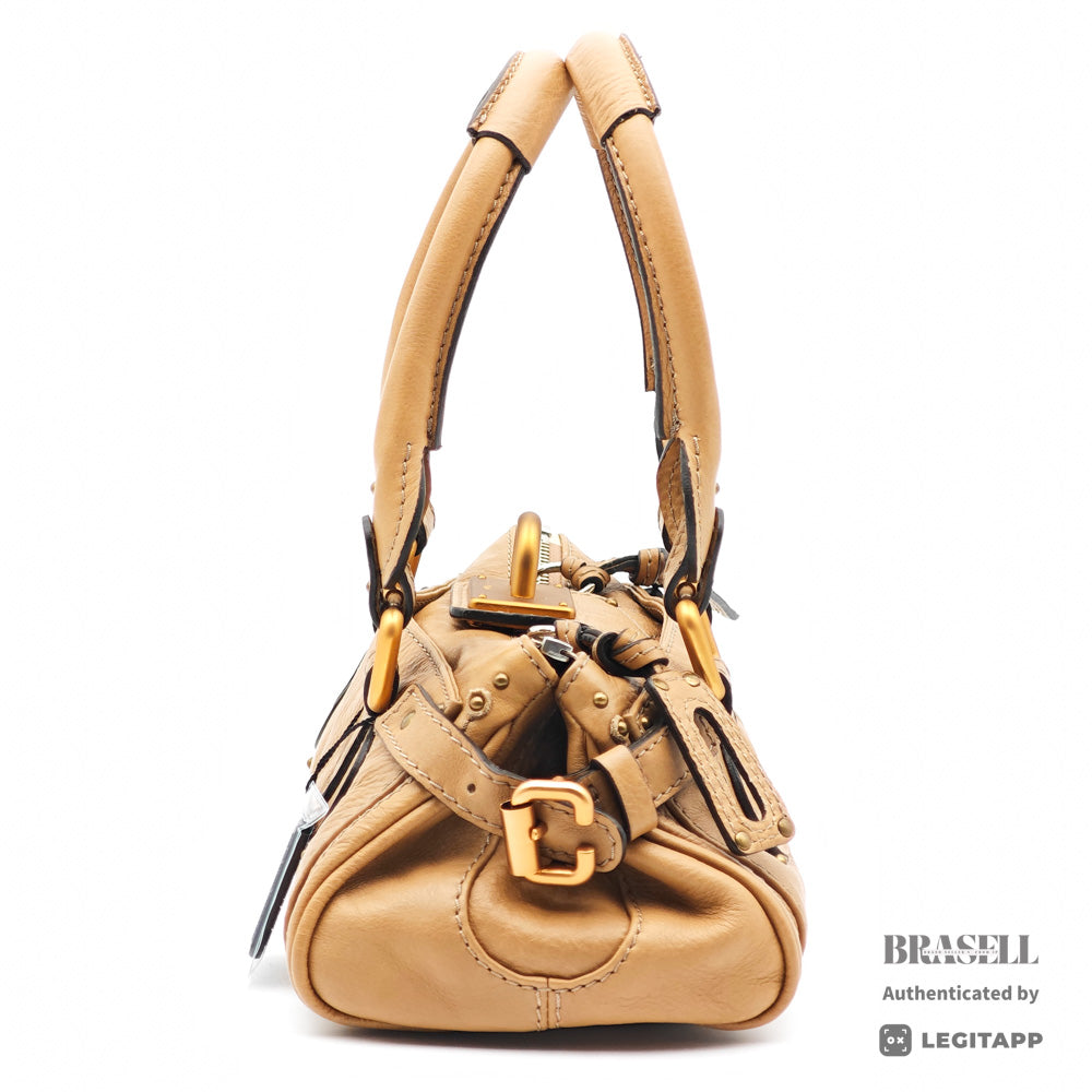 Chloé Mini Paddington Beige Leather Handbag Hardware【ImportFeeFREE】