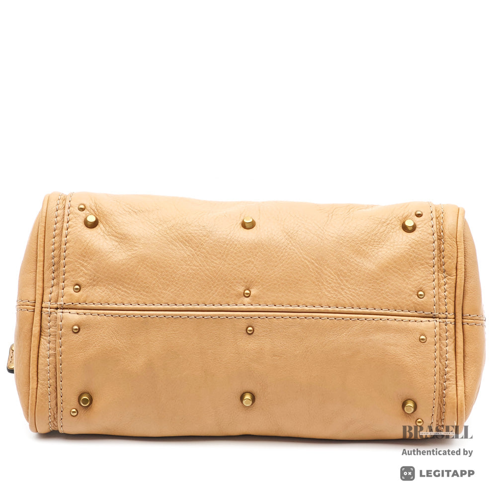 Chloé Mini Paddington Beige Leather Handbag Hardware【ImportFeeFREE】