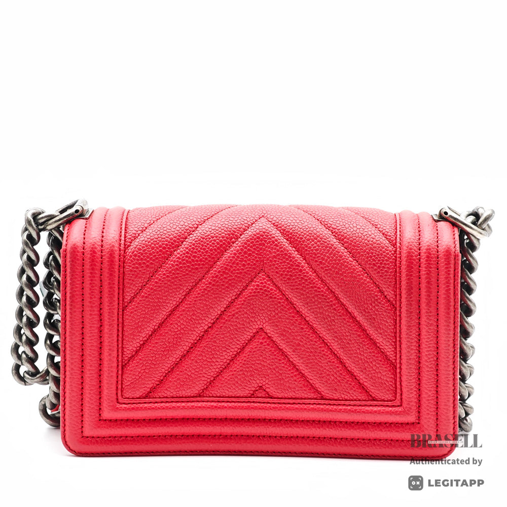 CHANEL Boy Chanel Chevron Leather Chain Shoulder Bag 【ImportFeeFREE】