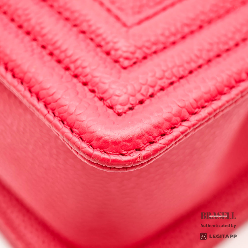 CHANEL Boy Chanel Chevron Leather Chain Shoulder Bag 【ImportFeeFREE】
