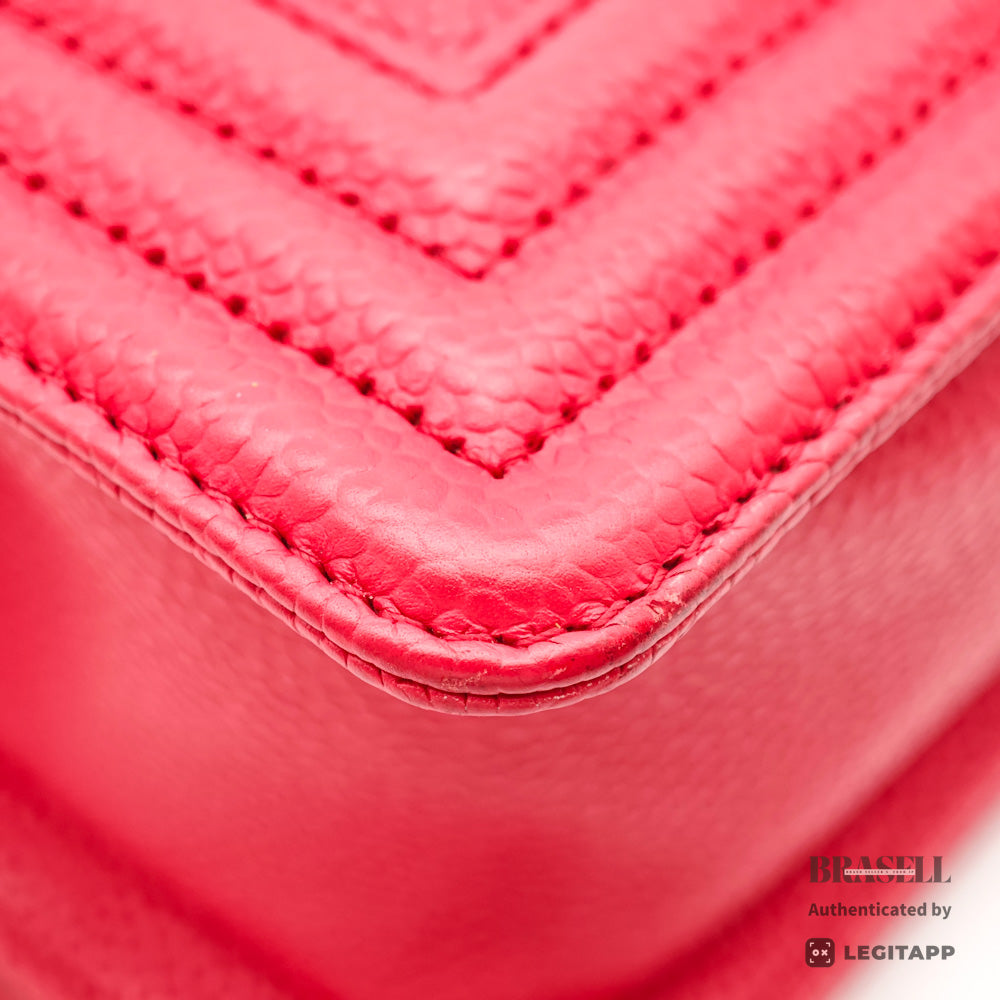 CHANEL Boy Chanel Chevron Leather Chain Shoulder Bag 【ImportFeeFREE】