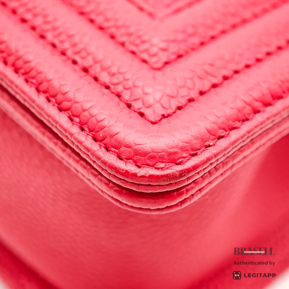 CHANEL Boy Chanel Chevron Leather Chain Shoulder Bag 【ImportFeeFREE】