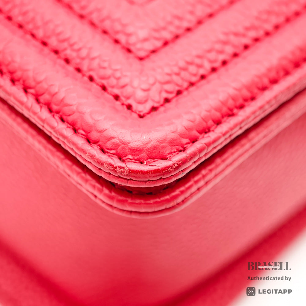 CHANEL Boy Chanel Chevron Leather Chain Shoulder Bag 【ImportFeeFREE】