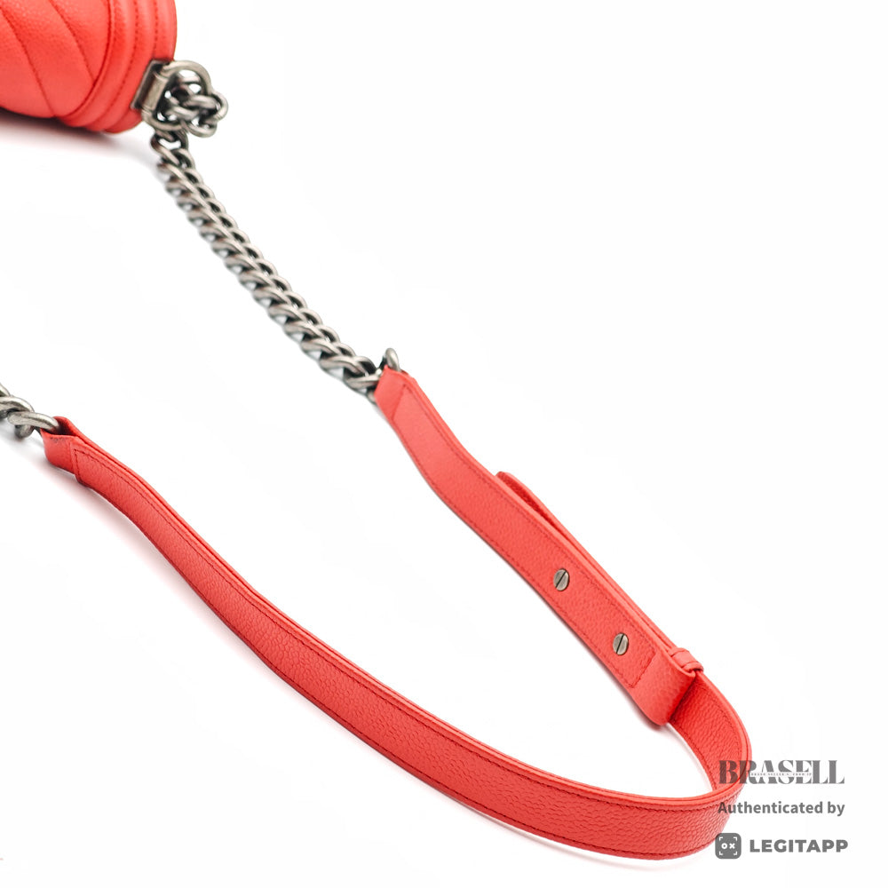 CHANEL Boy Chanel Chevron Leather Chain Shoulder Bag 【ImportFeeFREE】
