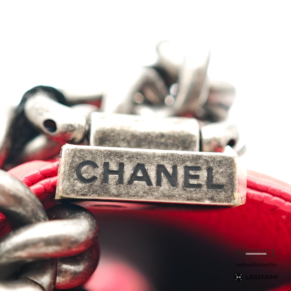 CHANEL Boy Chanel Chevron Leather Chain Shoulder Bag 【ImportFeeFREE】