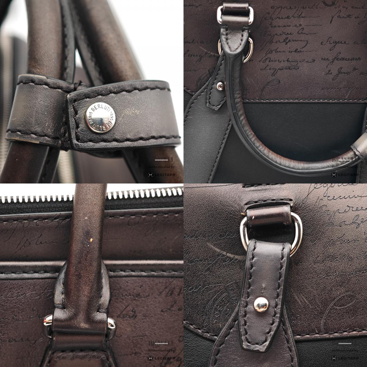 BERLUTI Premier Jour Scrit Leather Black Backpack 【ImportFeeFREE】