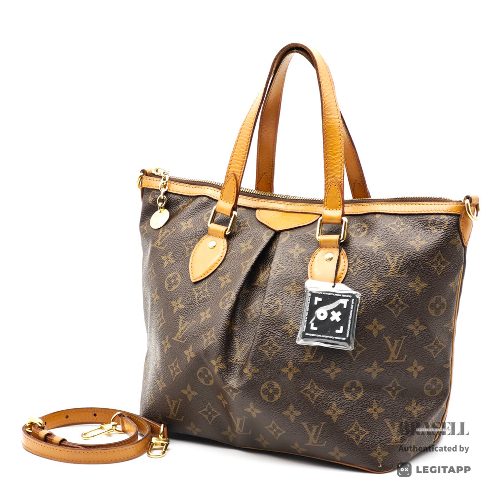 LOUIS VUITTON Palermo PM Monogram Canvas M40145 Brown Tote Bag 【ImportFeeFREE】