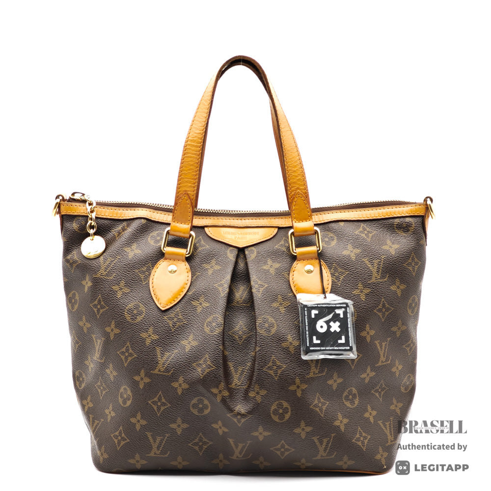 LOUIS VUITTON Palermo PM Monogram Canvas M40145 Brown Tote Bag 【ImportFeeFREE】