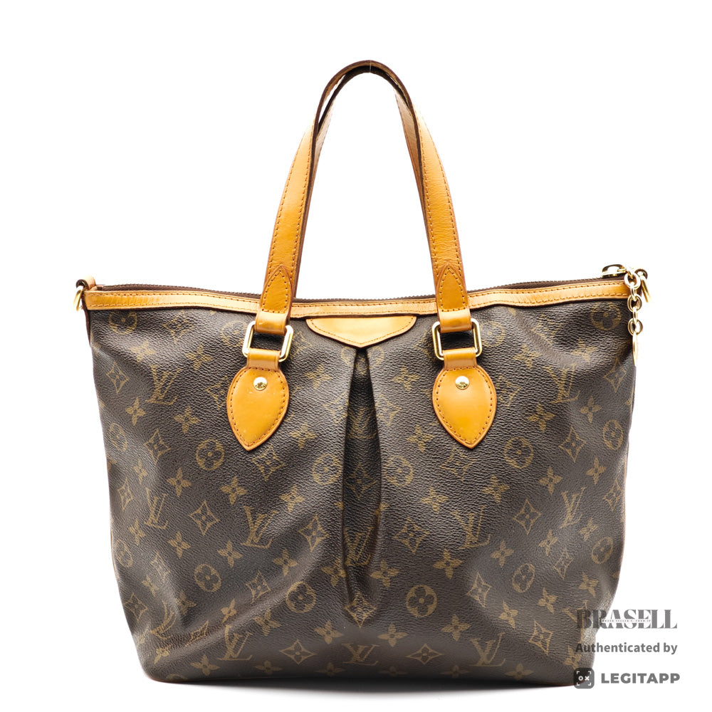 LOUIS VUITTON Palermo PM Monogram Canvas M40145 Brown Tote Bag 【ImportFeeFREE】