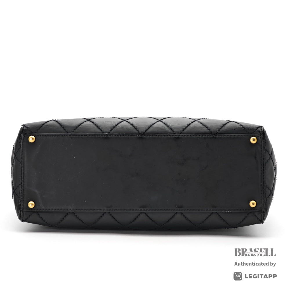 CHANEL Wild Stitch Leather Black Tote Bag 【ImportFeeFREE】
