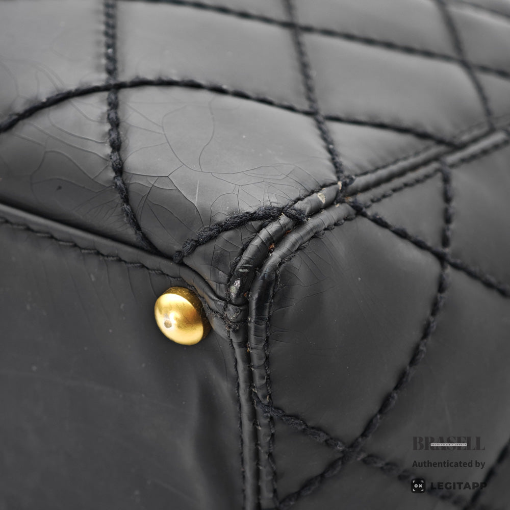 CHANEL Wild Stitch Leather Black Tote Bag 【ImportFeeFREE】