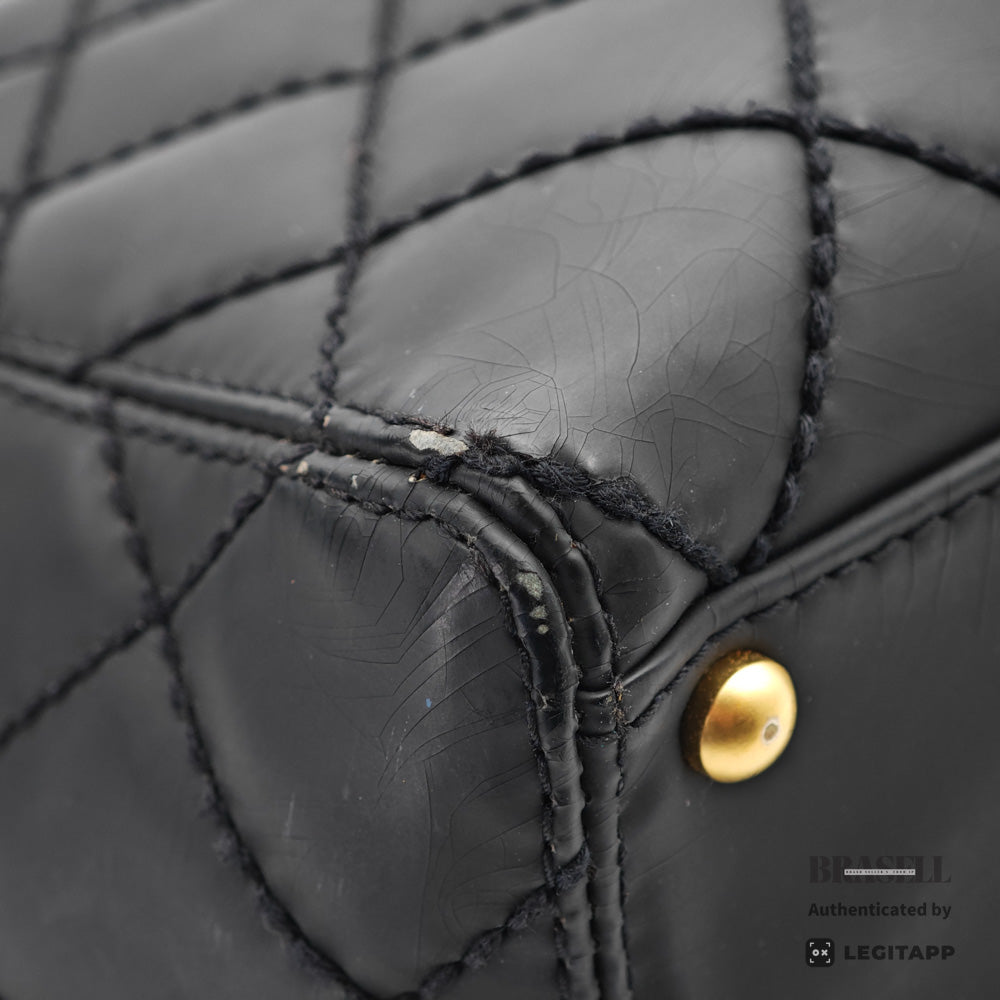 CHANEL Wild Stitch Leather Black Tote Bag 【ImportFeeFREE】