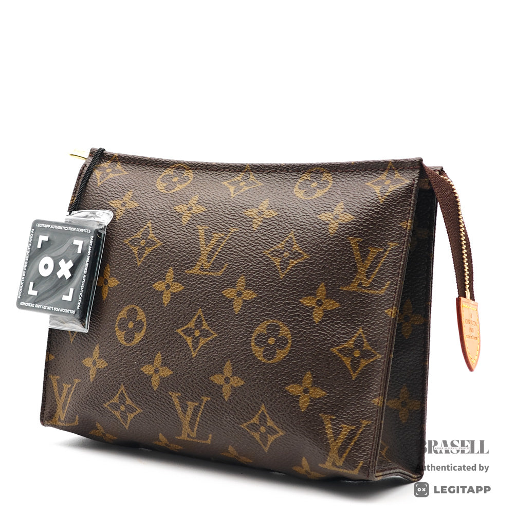 LOUIS VUITTON Poche Toilette 19 Monogram Canvas M47544 Pouch【ImportFeeFREE】