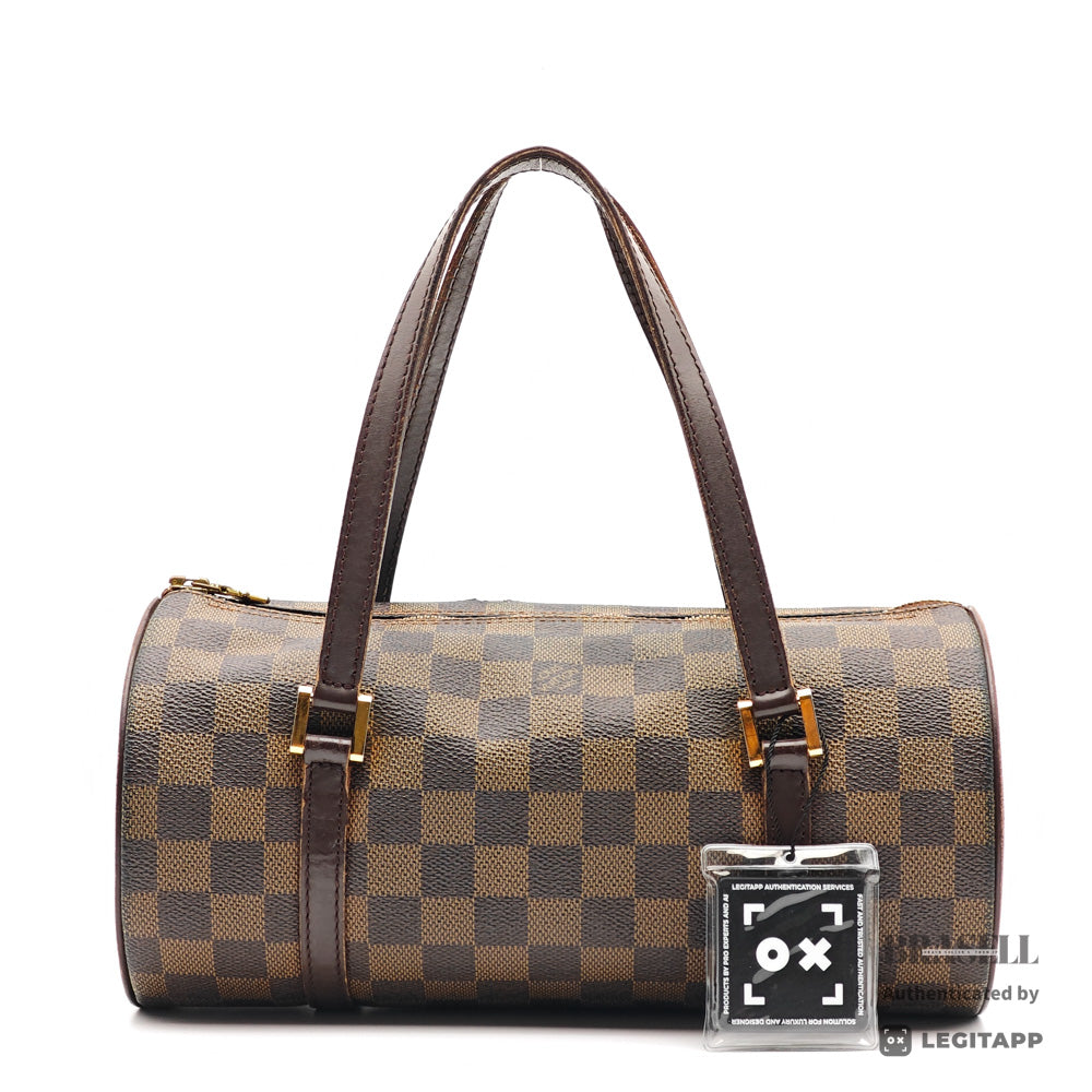 LOUIS VUITTON Papillon 26 Damier Ebene Canvas Brown Hand Bag 【ImportFeeFREE】