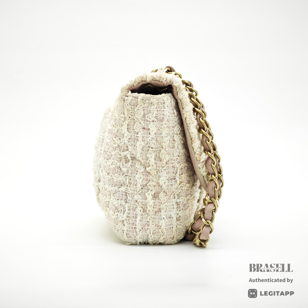 CHANEL Matelasse Double Flap Chain Shoulder Bag Women's Tweed【ImportFeeFREE】