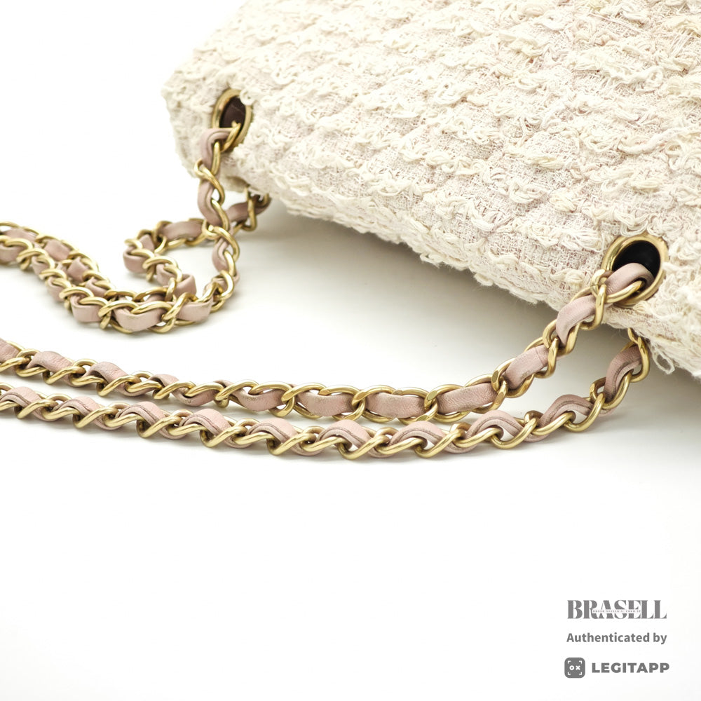 CHANEL Matelasse Double Flap Chain Shoulder Bag Women's Tweed【ImportFeeFREE】