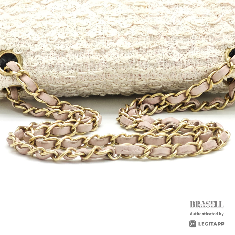 CHANEL Matelasse Double Flap Chain Shoulder Bag Women's Tweed【ImportFeeFREE】