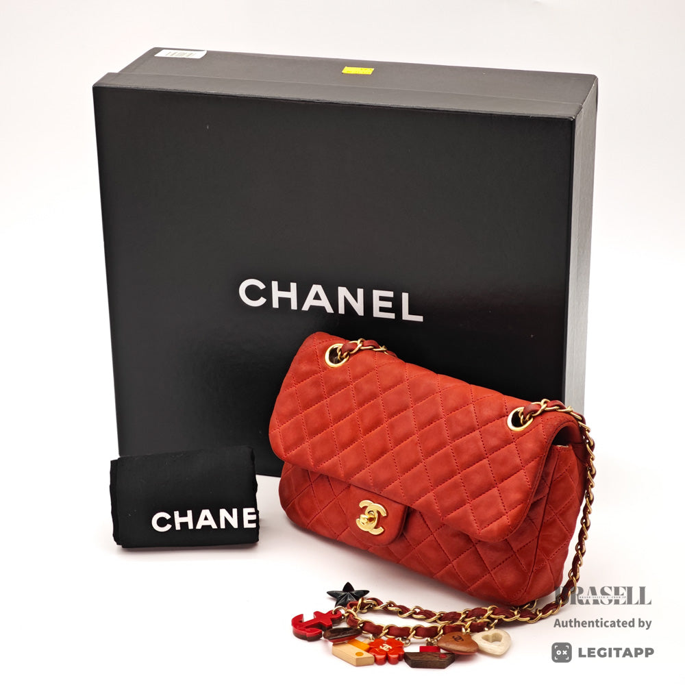 CHANEL Matelasse Valentine Charm Shoulder Bag Red Women's【ImportFeeFREE】