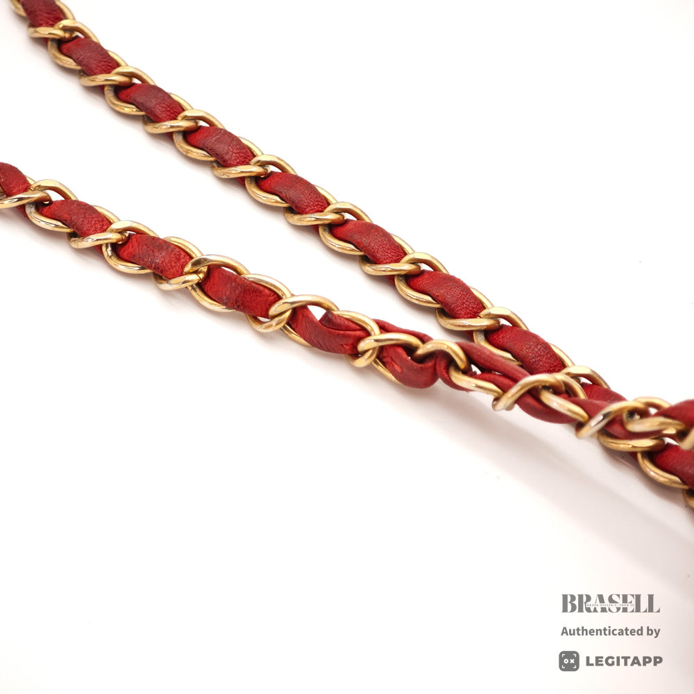 CHANEL Matelasse Valentine Charm Shoulder Bag Red Women's【ImportFeeFREE】