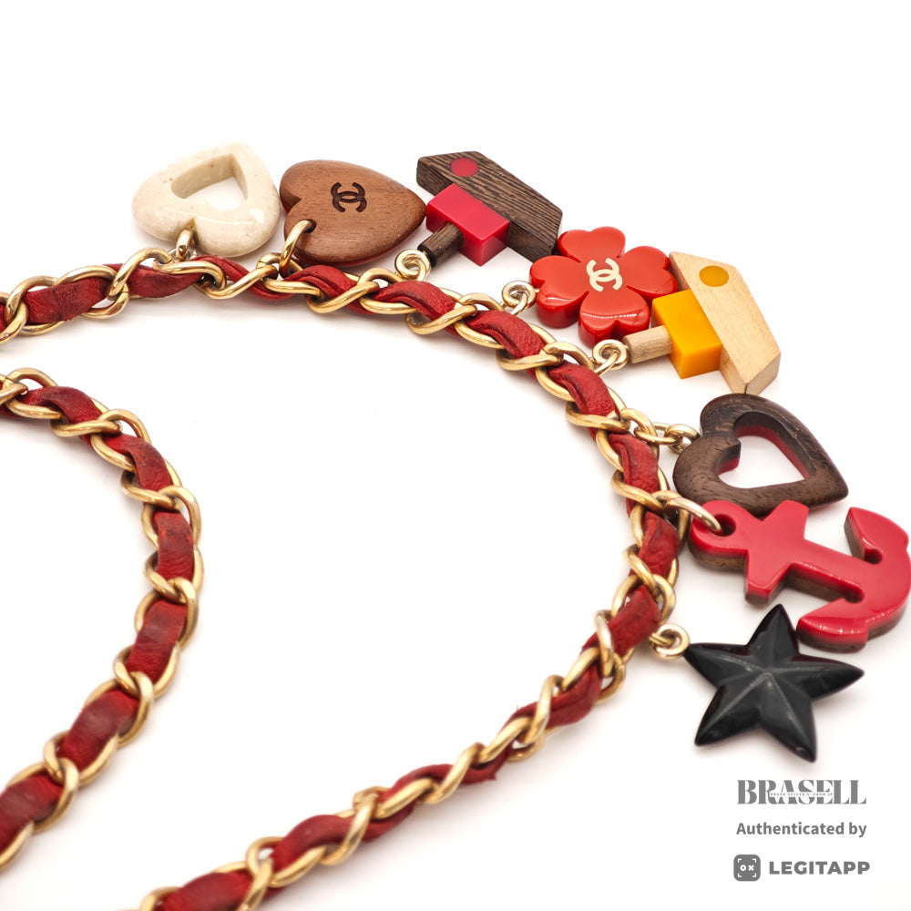 CHANEL Matelasse Valentine Charm Shoulder Bag Red Women's【ImportFeeFREE】