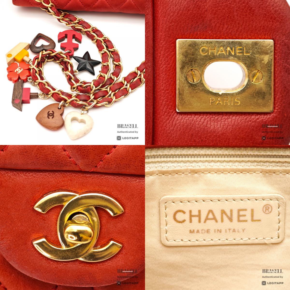 CHANEL Matelasse Valentine Charm Shoulder Bag Red Women's【ImportFeeFREE】