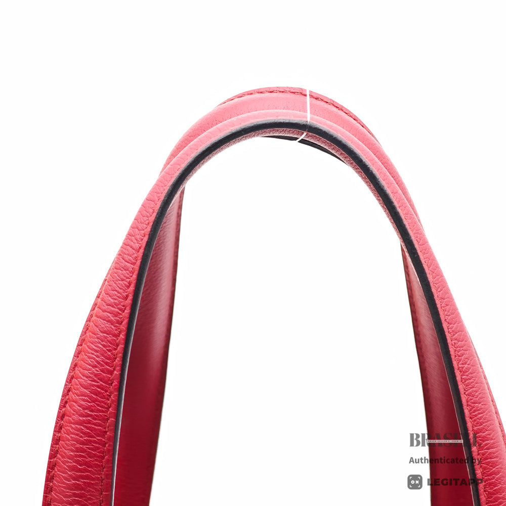 HERMES Victoria 35 Leather Red Handbag 【ImportFeeFREE】