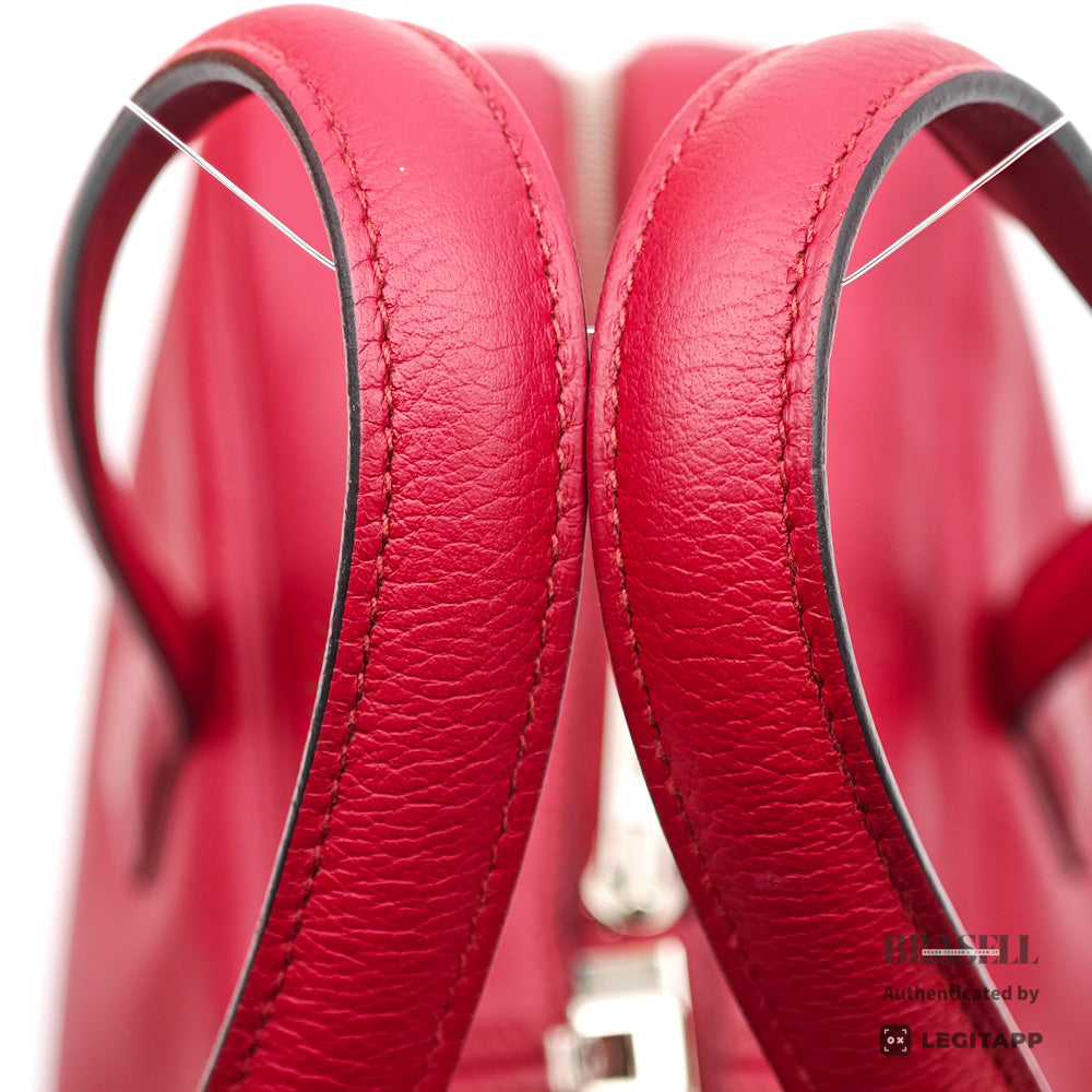 HERMES Victoria 35 Leather Red Handbag 【ImportFeeFREE】