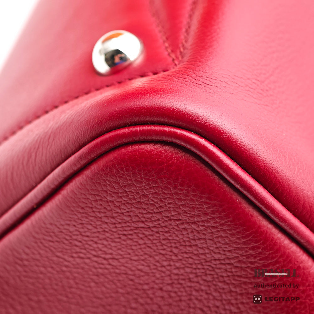 HERMES Victoria 35 Leather Red Handbag 【ImportFeeFREE】