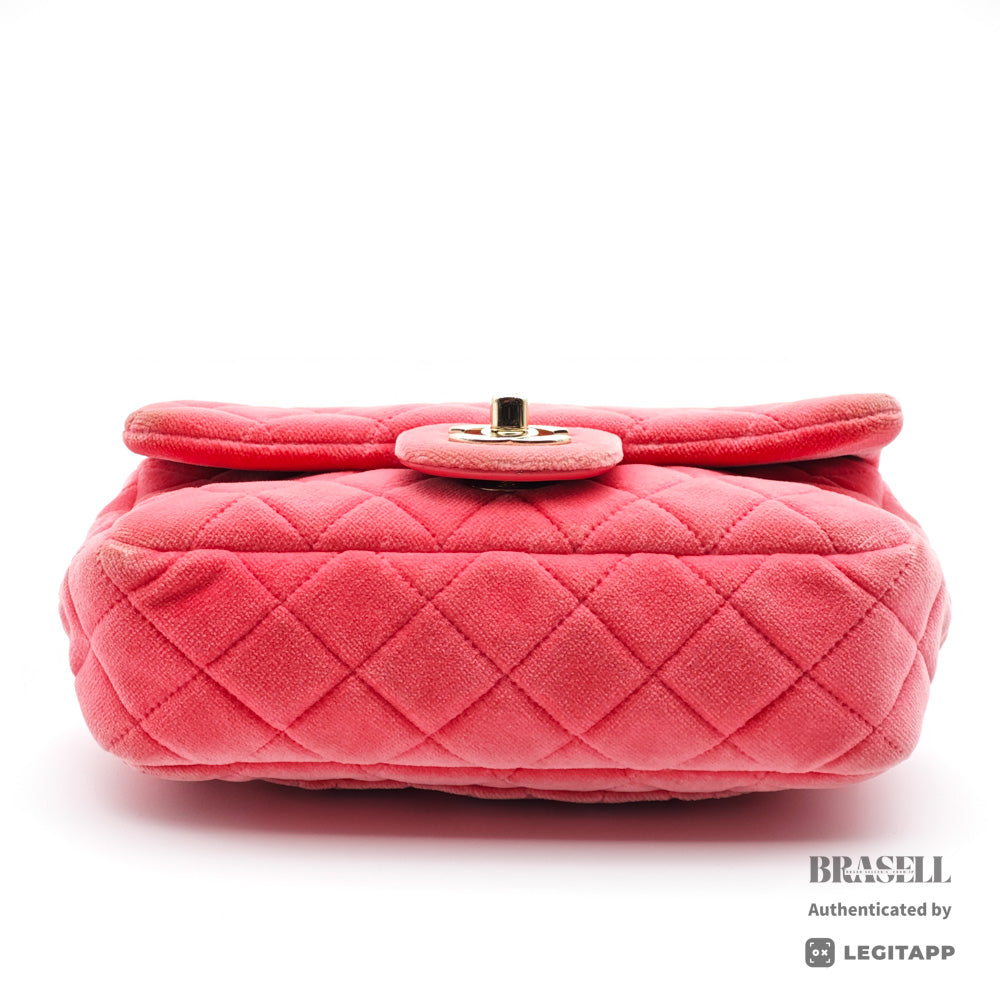 Chanel Matelasse Chain Shoulder Bag Velour Rhinestone Pink【ImportFeeFREE】