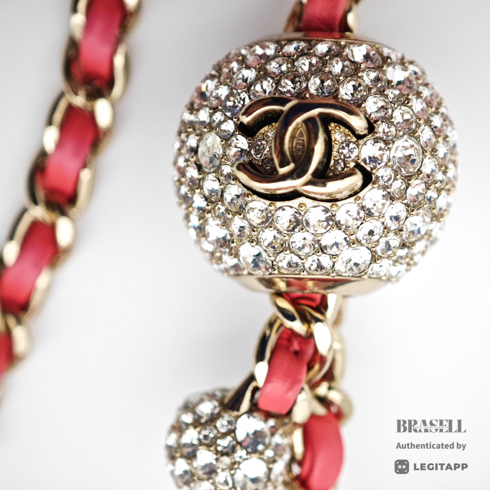 Chanel Matelasse Chain Shoulder Bag Velour Rhinestone Pink【ImportFeeFREE】