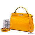 FENDI Peekaboo Leather Yellow Hand Bag 【ImportFeeFREE】