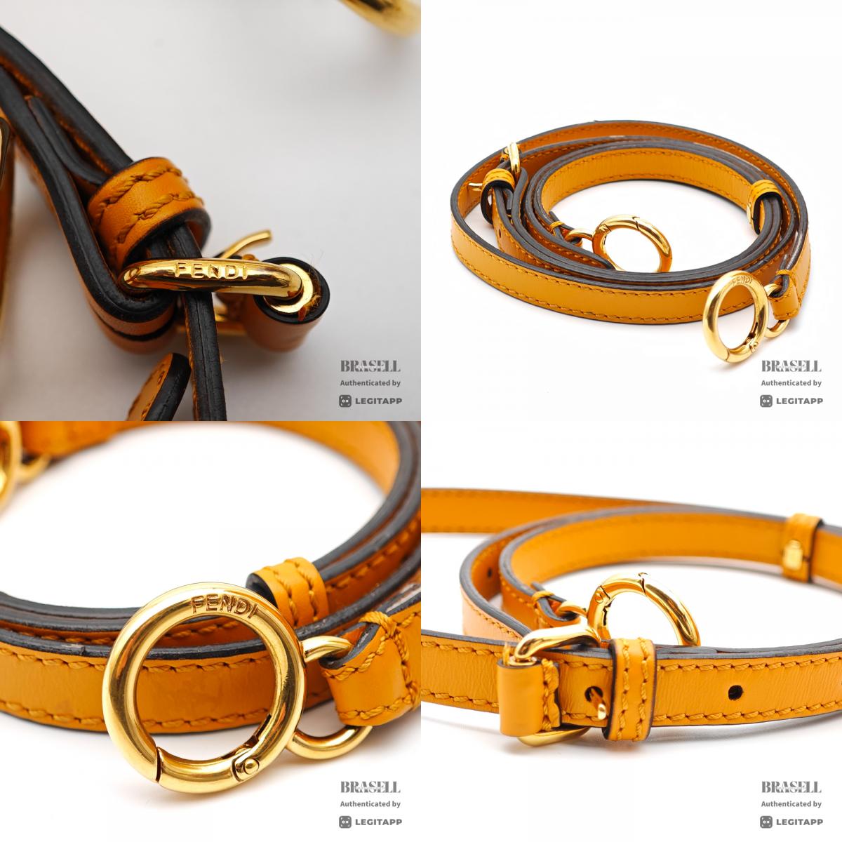 FENDI Peekaboo Leather Yellow Hand Bag 【ImportFeeFREE】
