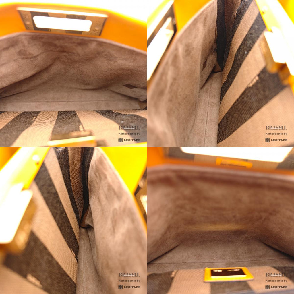 FENDI Peekaboo Leather Yellow Hand Bag 【ImportFeeFREE】