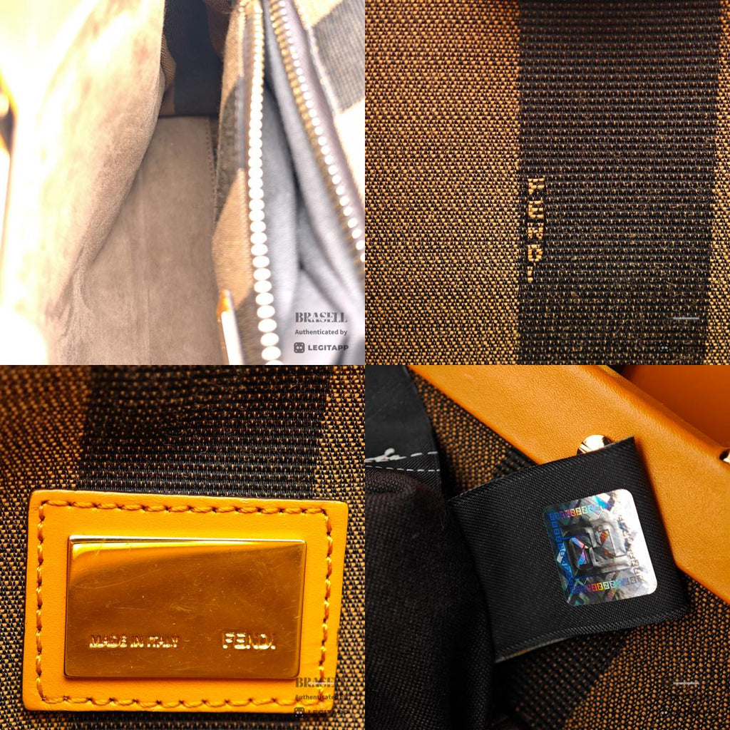 FENDI Peekaboo Leather Yellow Hand Bag 【ImportFeeFREE】