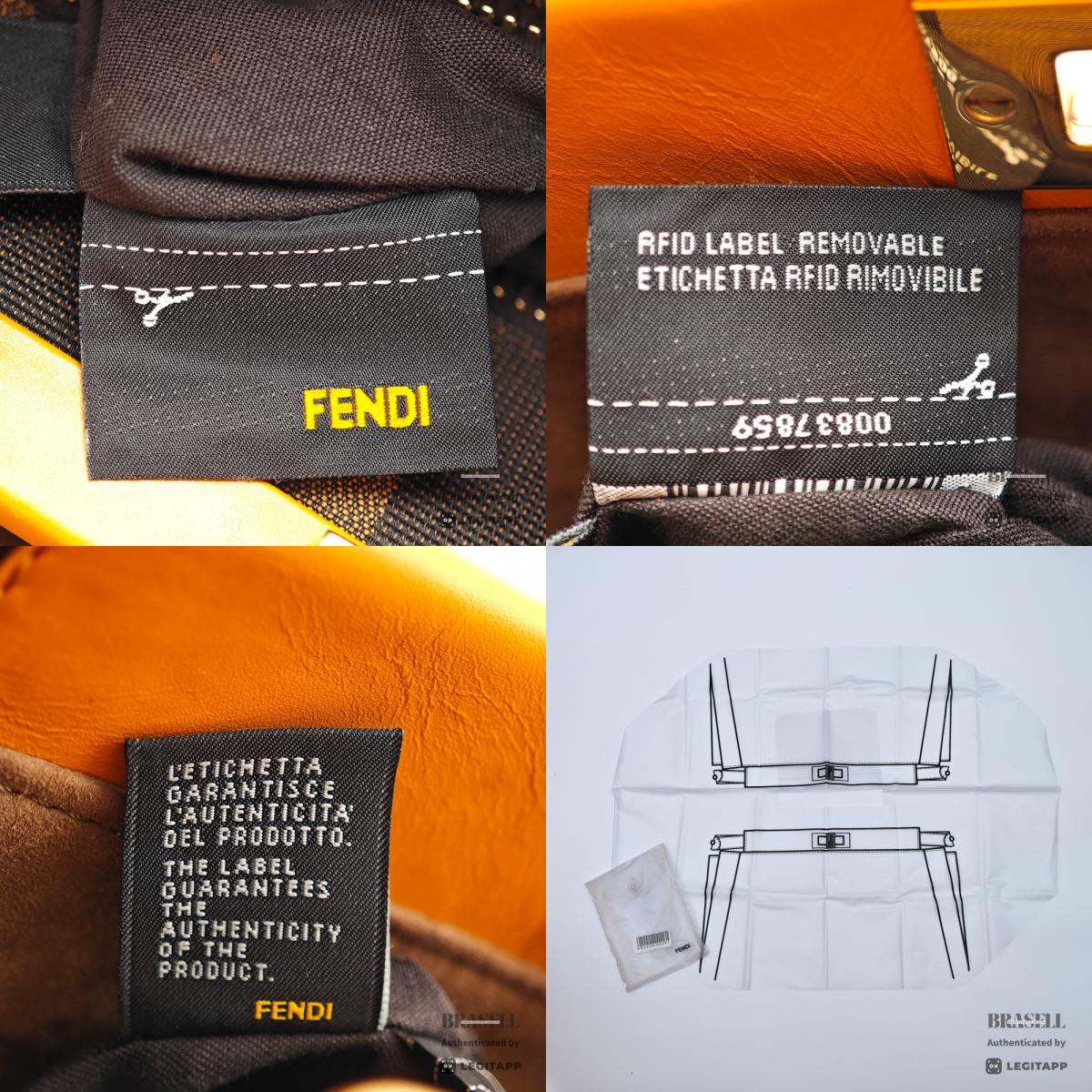 FENDI Peekaboo Leather Yellow Hand Bag 【ImportFeeFREE】