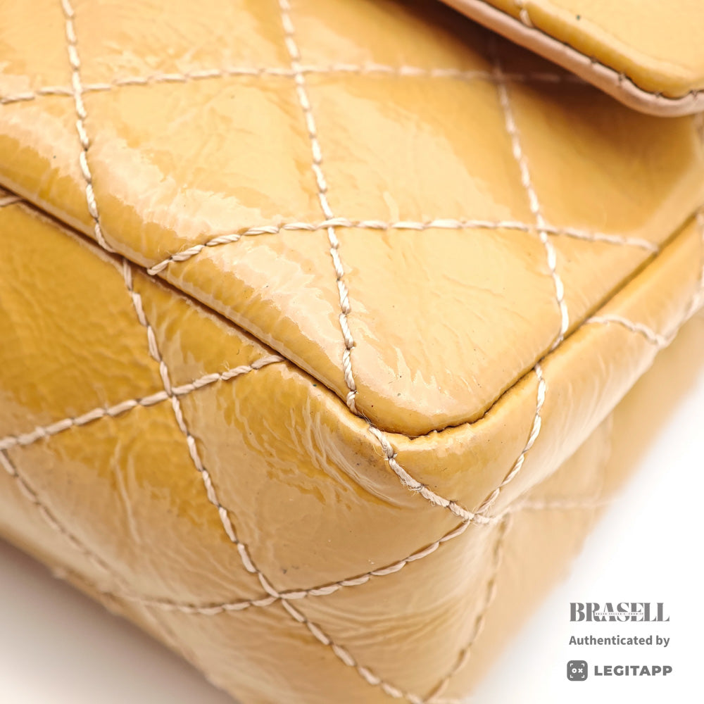 CHANEL 2.55 Patent Leather Camel Womens Shoulder Bag 【ImportFeeFREE】