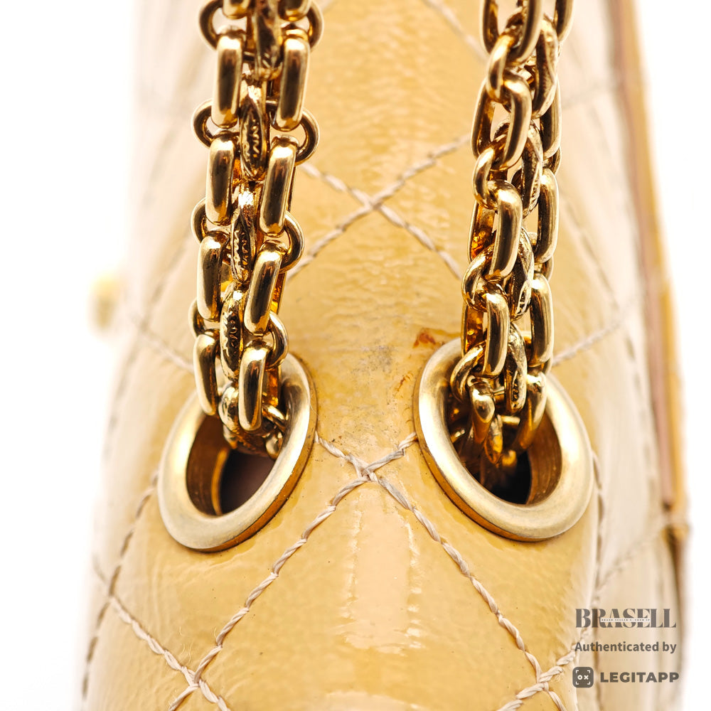 CHANEL 2.55 Patent Leather Camel Womens Shoulder Bag 【ImportFeeFREE】