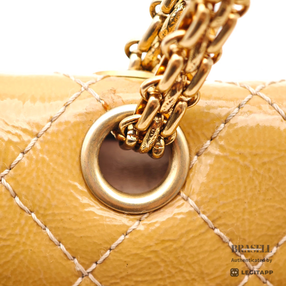 CHANEL 2.55 Patent Leather Camel Womens Shoulder Bag 【ImportFeeFREE】