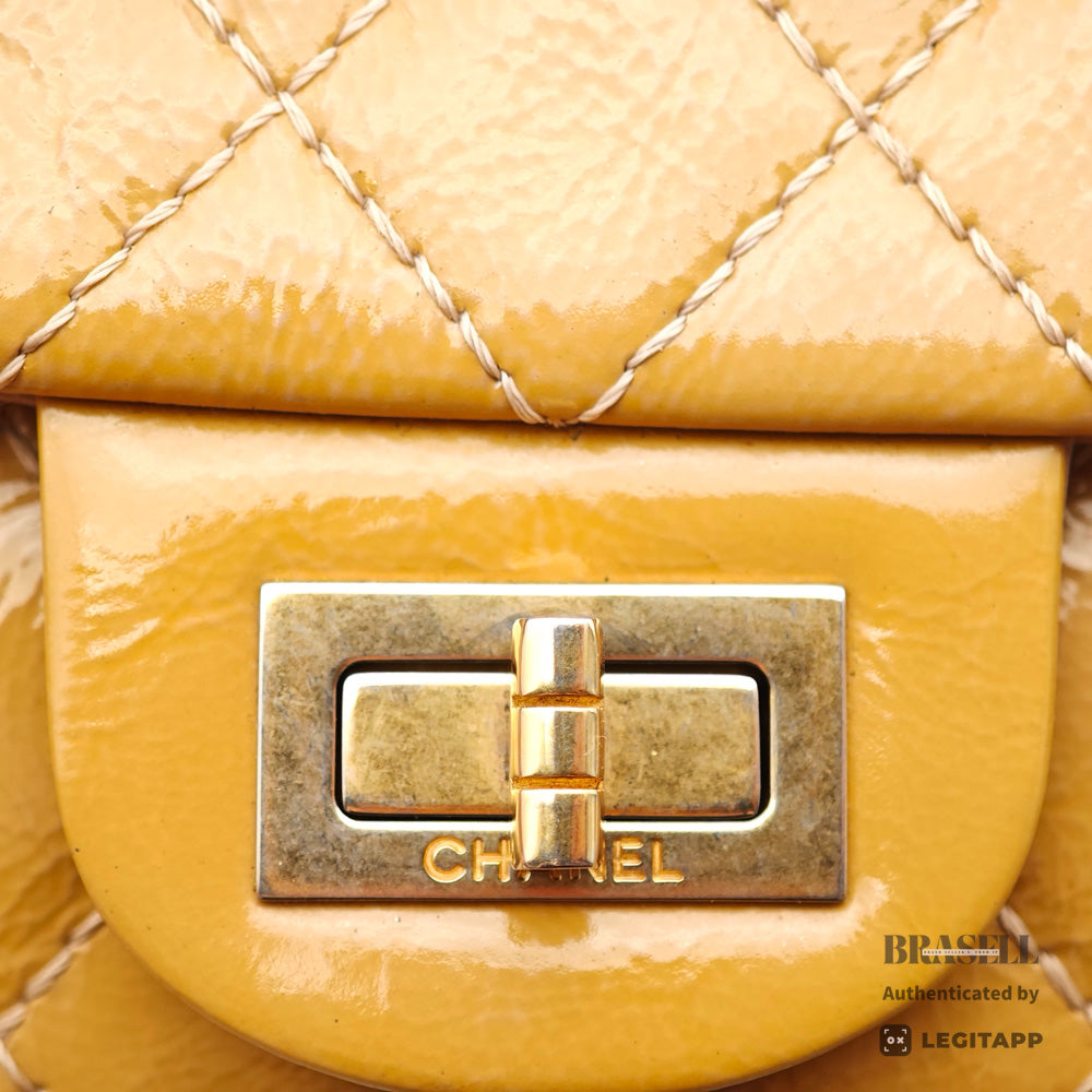 CHANEL 2.55 Patent Leather Camel Womens Shoulder Bag 【ImportFeeFREE】