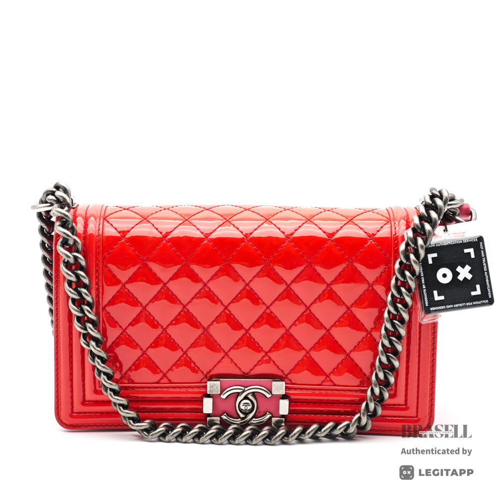 Chanel Boy Chanel Chain Shoulder Bag Patent Leather [Import Fee-Free]